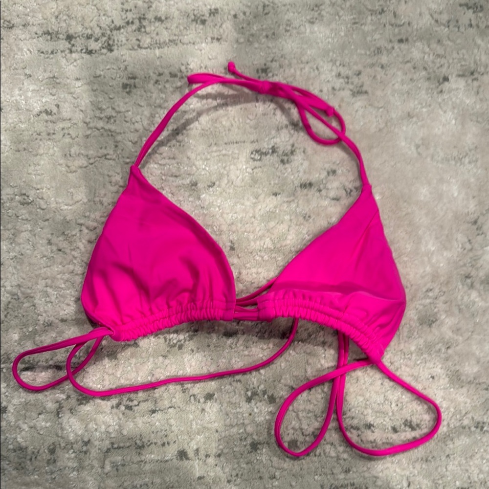 Vibrant Pink Triangle Bikini Top